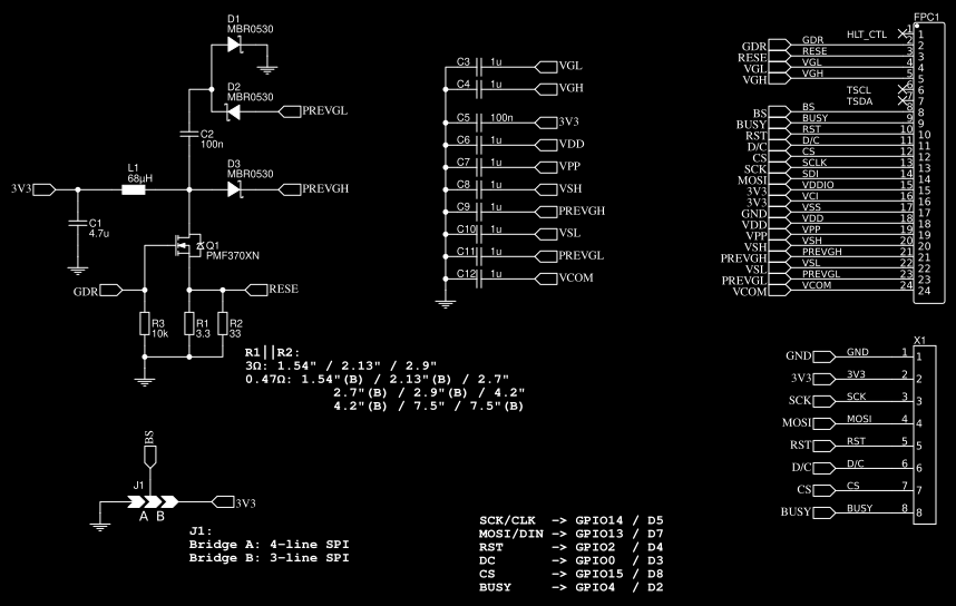 Waveshare E-Paper 24 pin FPC to SPI board rev.A 9/18 Resources - EasyEDA