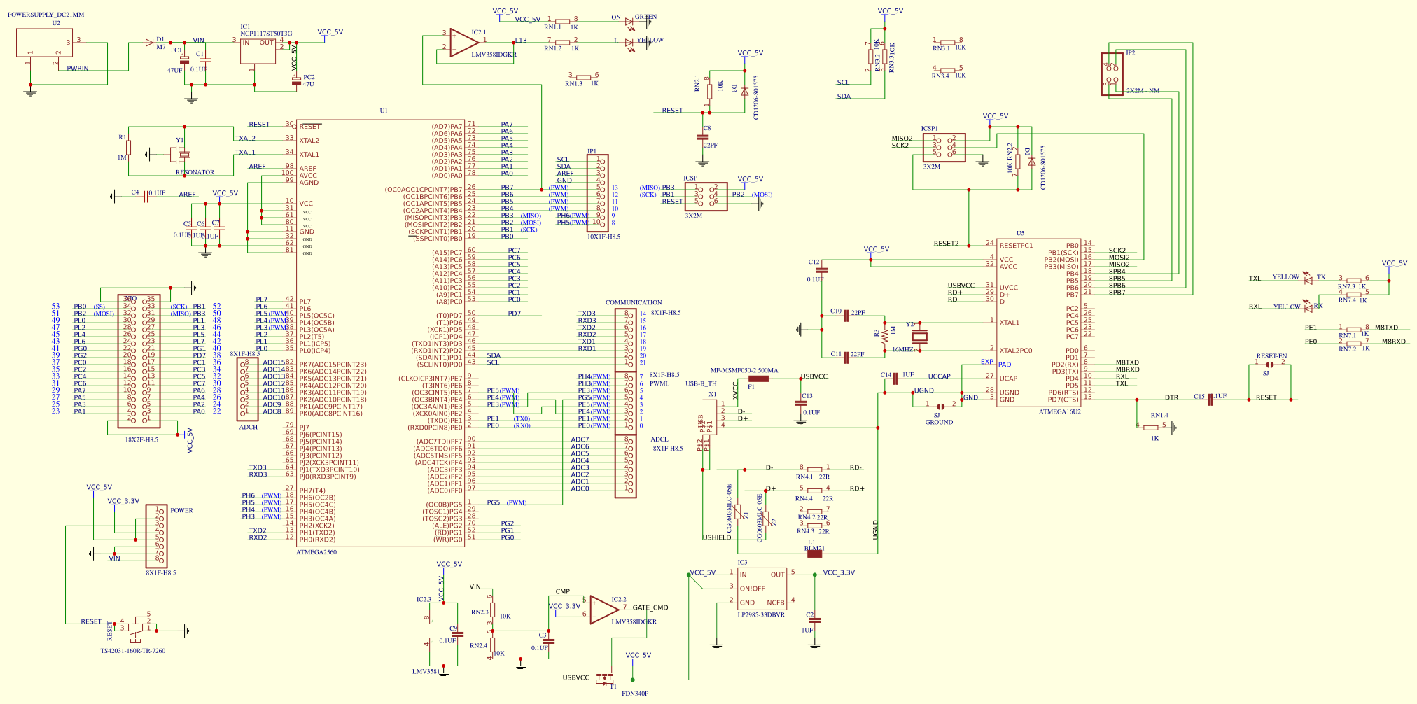 Schema scheda Arduino Mega Resources - EasyEDA