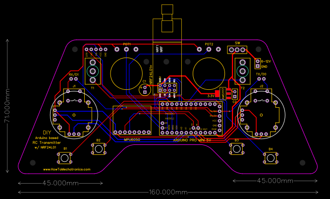Arduino NRF24L01 Joystick Controller Remote Transmitter Resources - EasyEDA