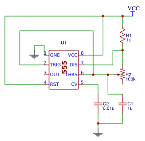 555 Astable with potentiometer Resources - EasyEDA