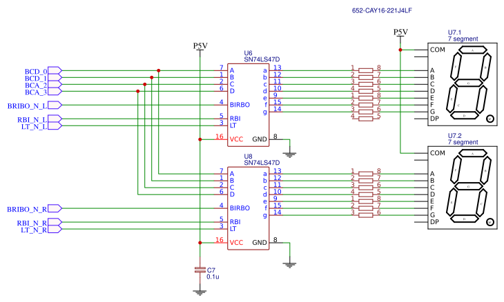 5bit to two 7 segments Resources - EasyEDA