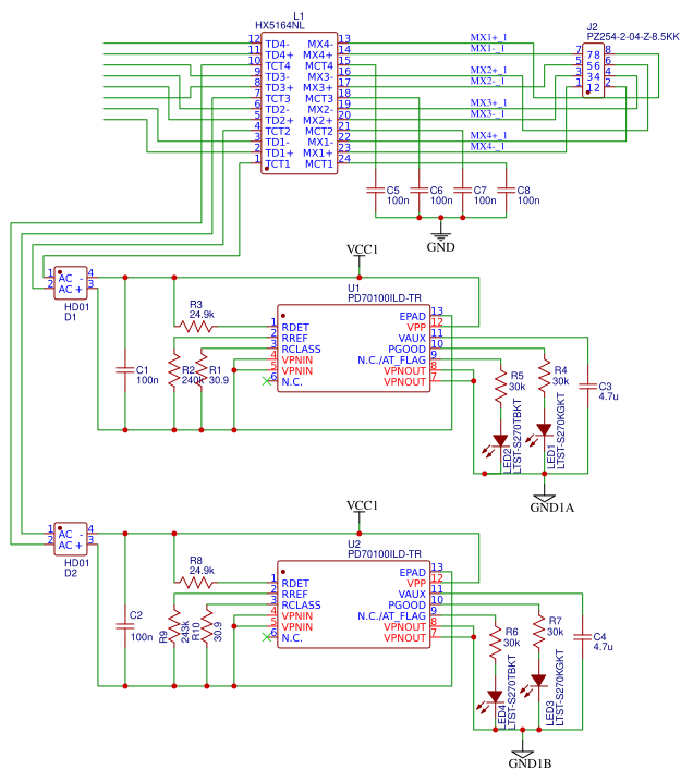 POE Tester Bottom Module Resources - EasyEDA