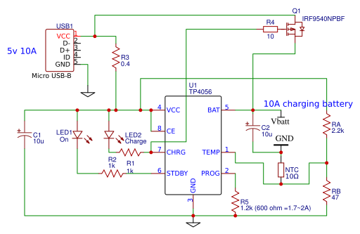 10A tp4056 charging battery Resources - EasyEDA