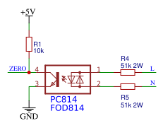 Zero-crossing detector with 5V Power Resources - EasyEDA