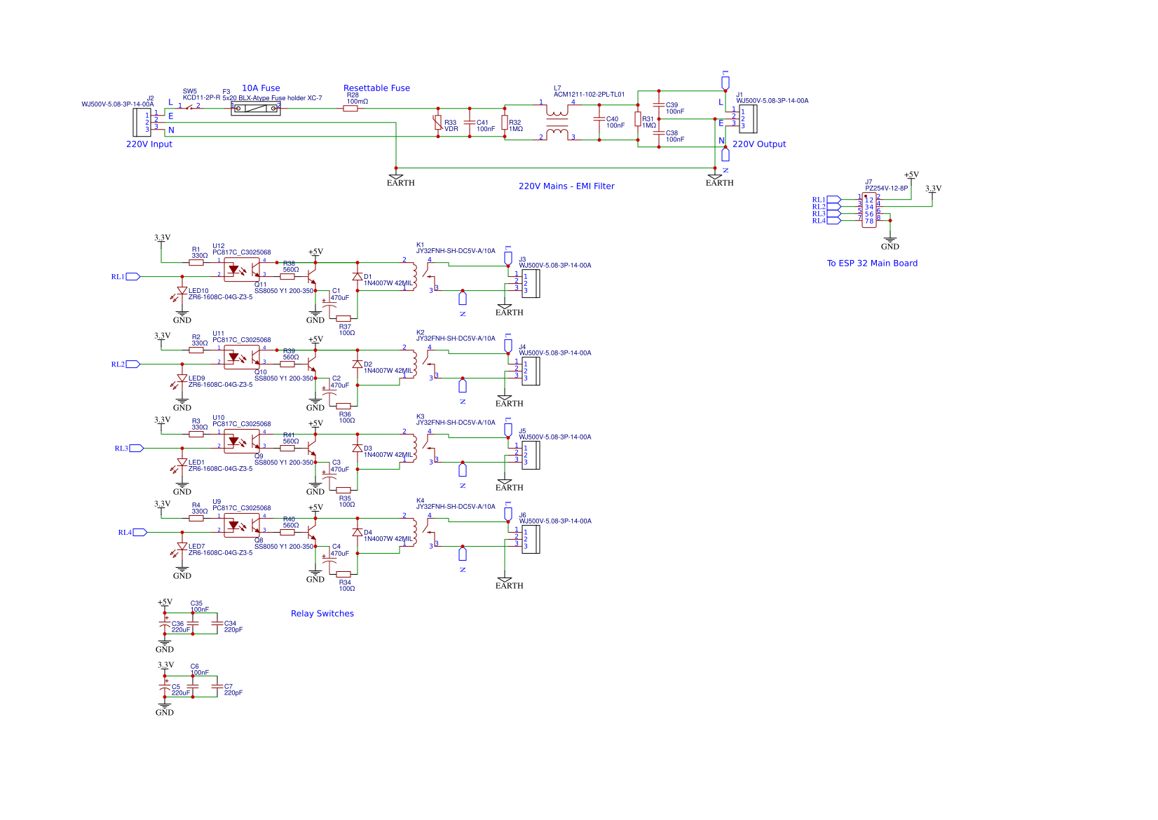 IoT PoD Relay Module with EMI Filter rev2 Resources - EasyEDA