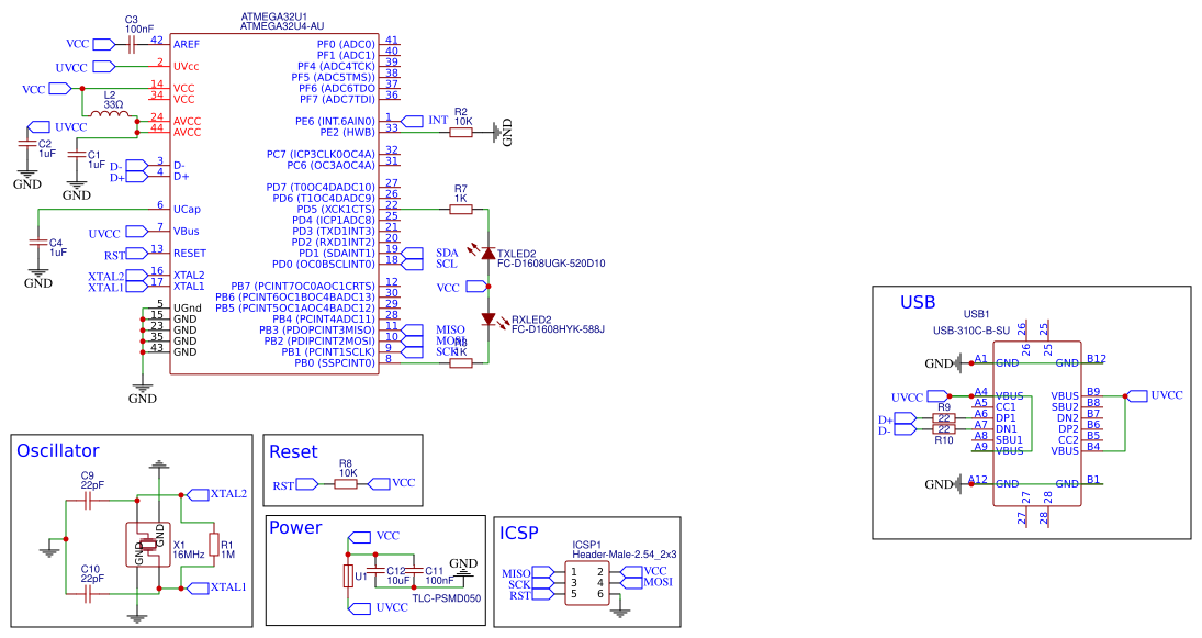 atmega32ua usb Resources - EasyEDA