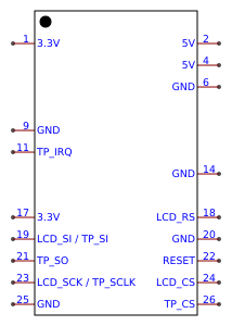 LCD TFT Touch 3.5" (Pinout) Resources - EasyEDA