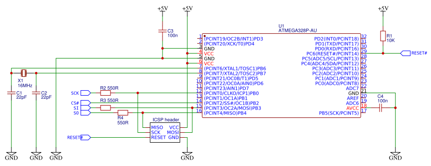 AVR (ATMEGA328P-AU) Resources - EasyEDA