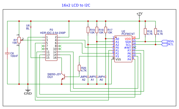 LCD 0808 to I2C Resources - EasyEDA