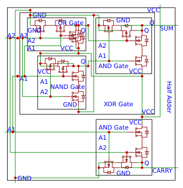Mosfet Based Half Adder-Basic Parts Resources - EasyEDA
