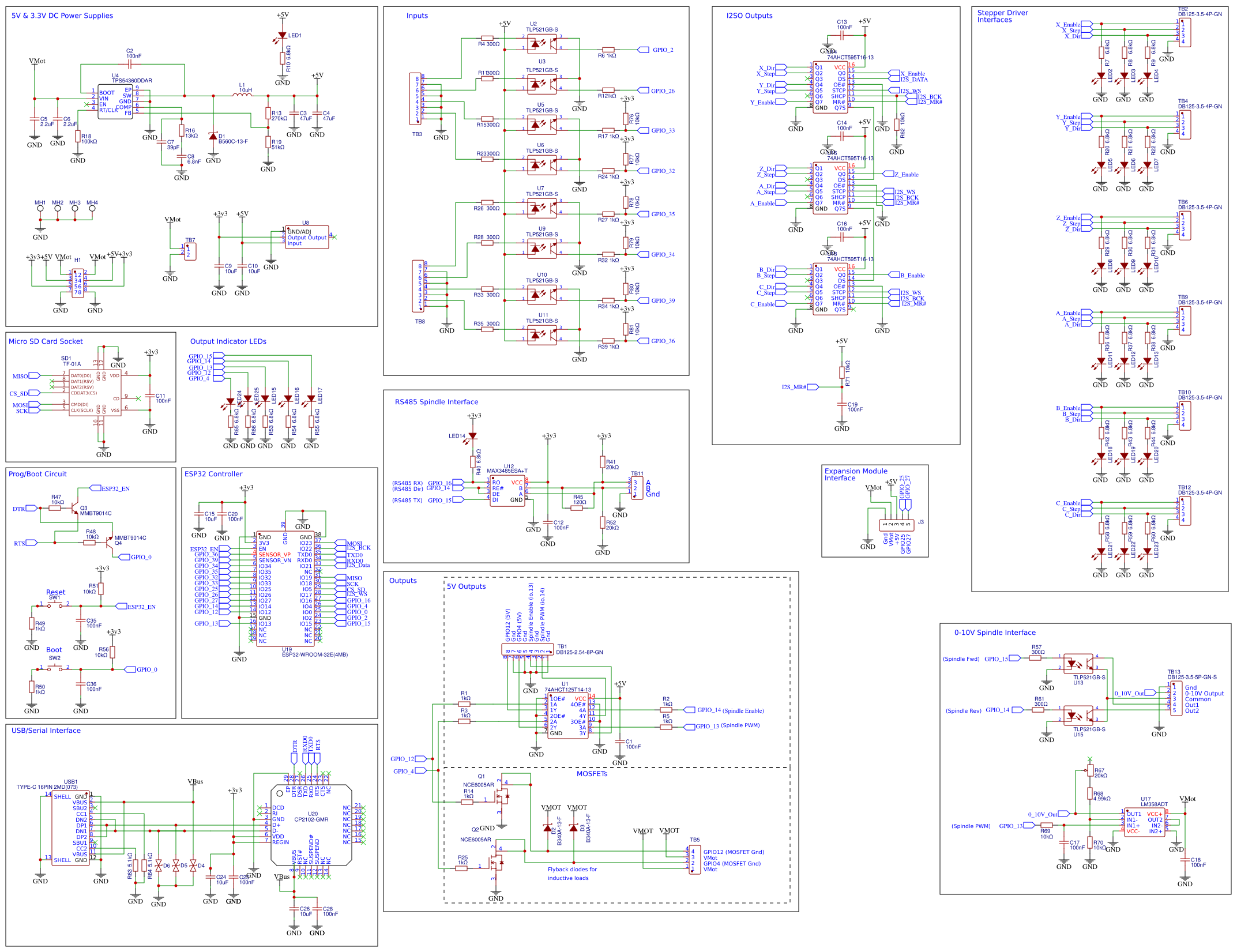 Schematic 6X CNC Controller Resources - EasyEDA