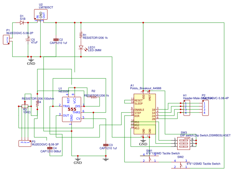 IC555 BASED STEPPER MOTOR TESTING MODULE 02 Resources - EasyEDA