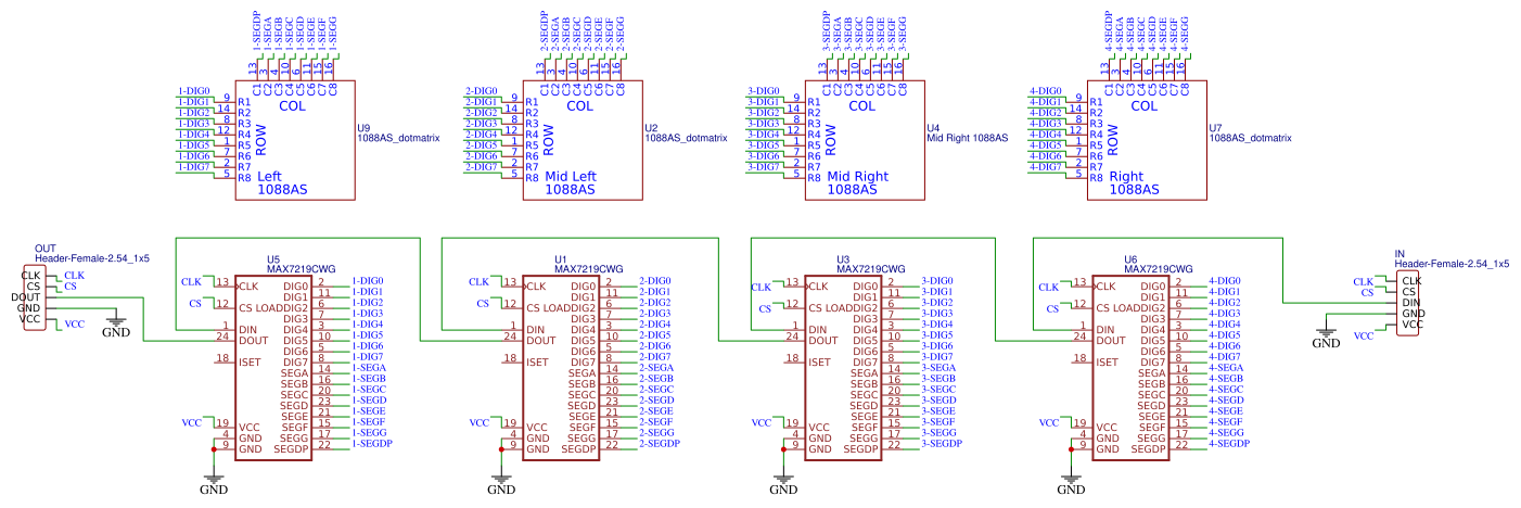 MAX7219 & 4S 8x8 Dot Matrix Resources - EasyEDA