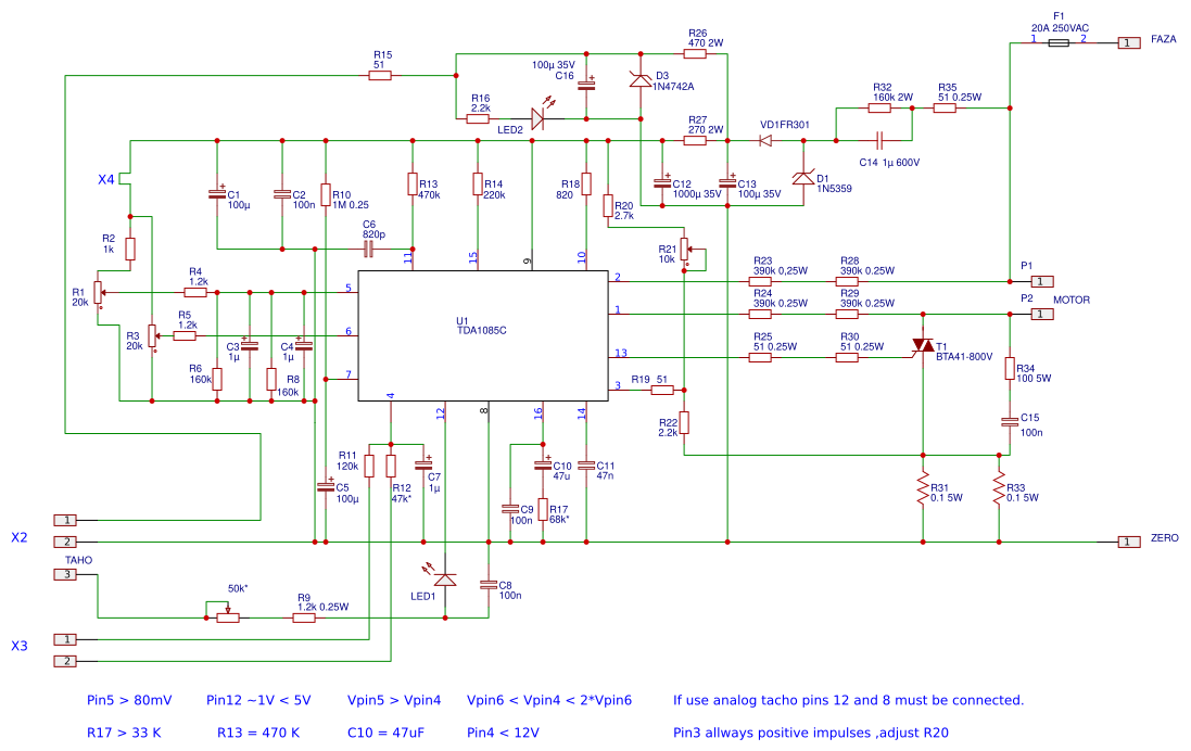 2020 TDA1085C . TDA1085 , General Motor Speed Controller Ic / Dual In - Foto 2