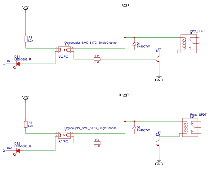 2 Channel 5V Optocoupler Relay Resources - EasyEDA