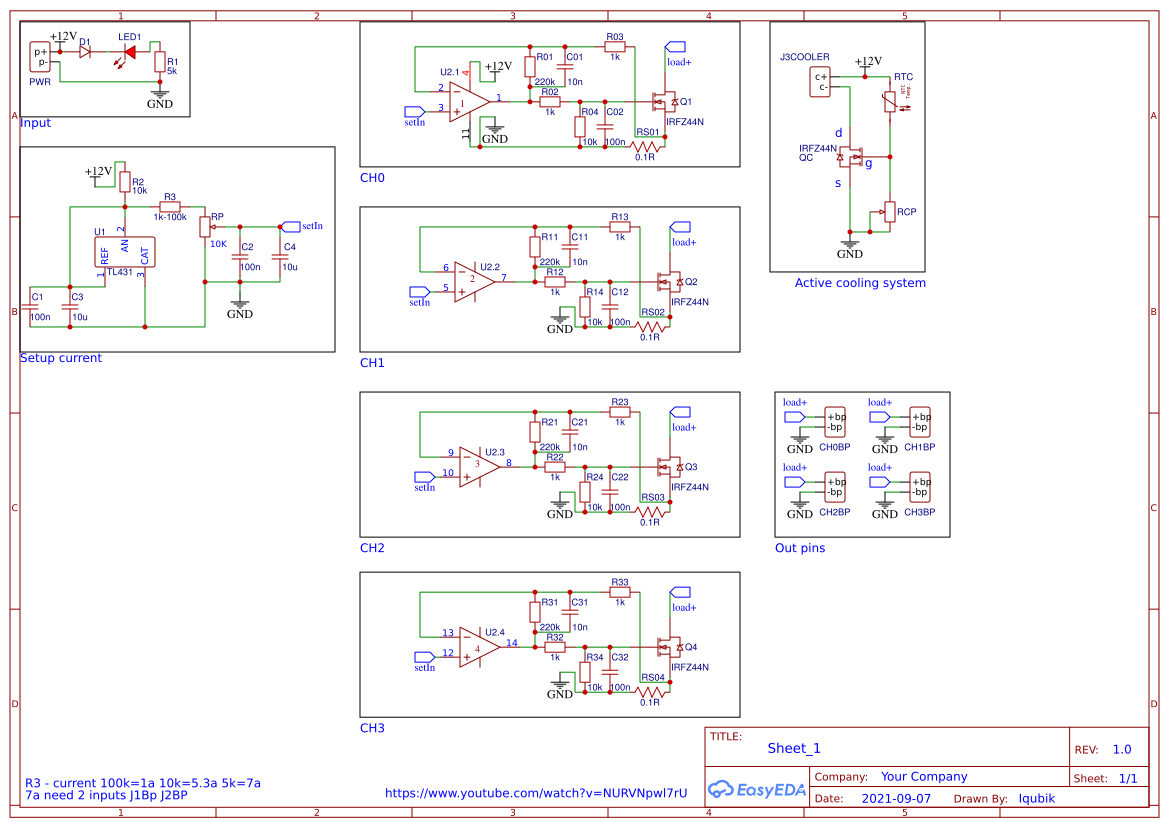 electronic load lm358/lm324 EasyEDA open source hardware lab