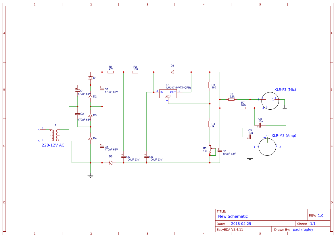 Phantom Power Mic EasyEDA open source hardware lab