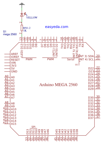 Single Blinking LED by Arduino - EasyEDA open source hardware lab