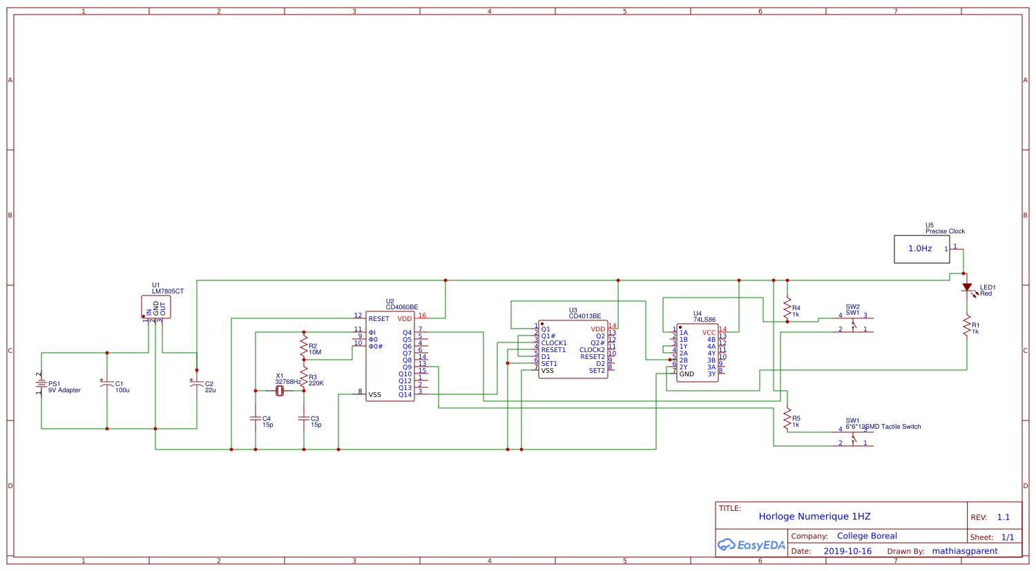 DigitalClock - EasyEDA open source hardware lab