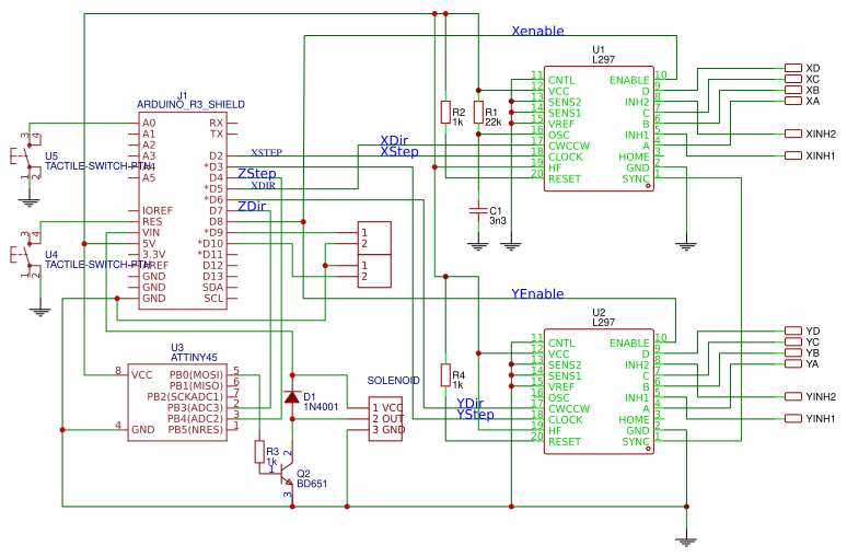 Arduino A2 flatbed plotter - OSHWLab