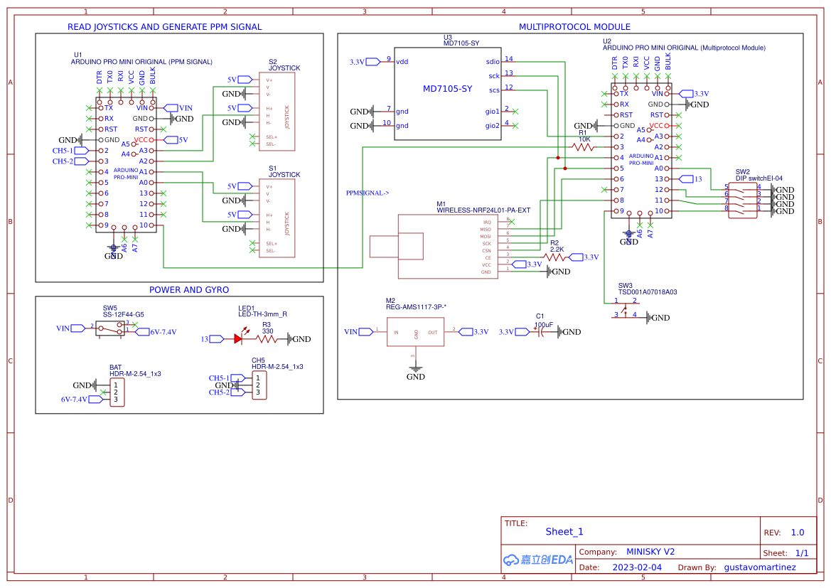 Radio Transmitter - PPM + Multiprotocol Module (nrf24l01) - OSHWLab