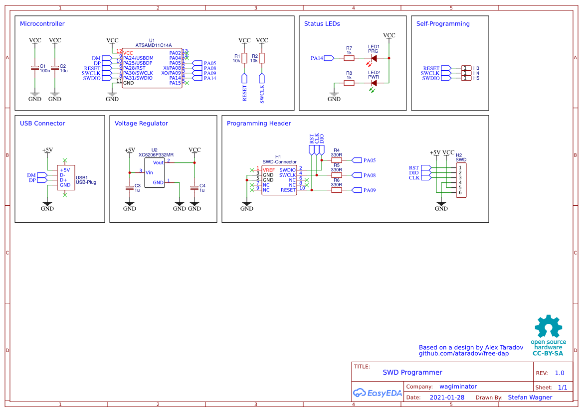 SWD Programmer Stick - EasyEDA open source hardware lab