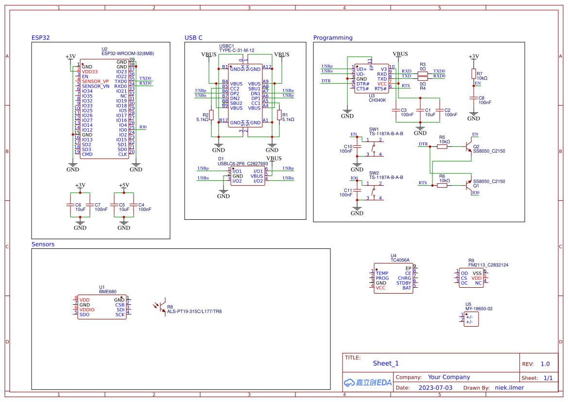 Enviro-sensor - EasyEDA open source hardware lab
