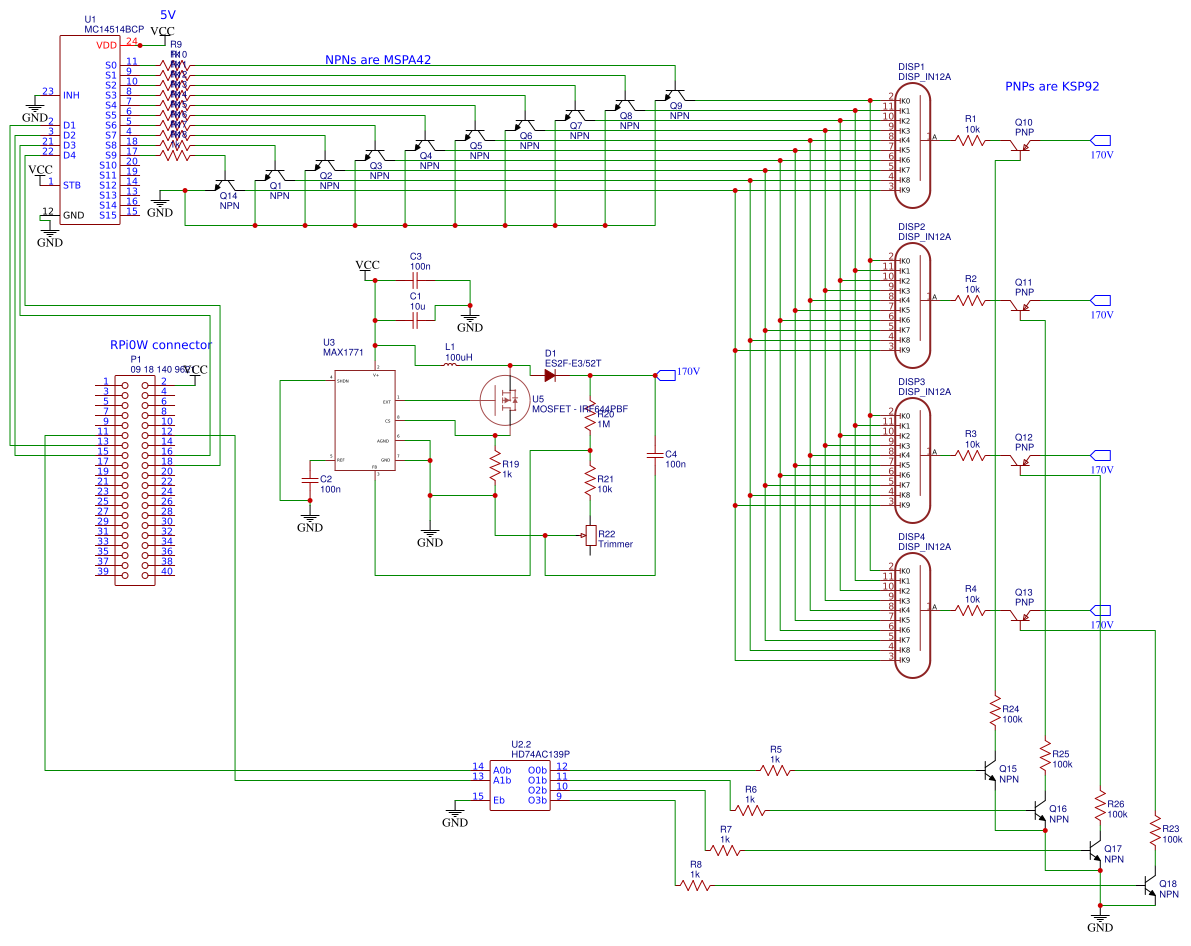 Nixie clock driver EasyEDA open source hardware lab