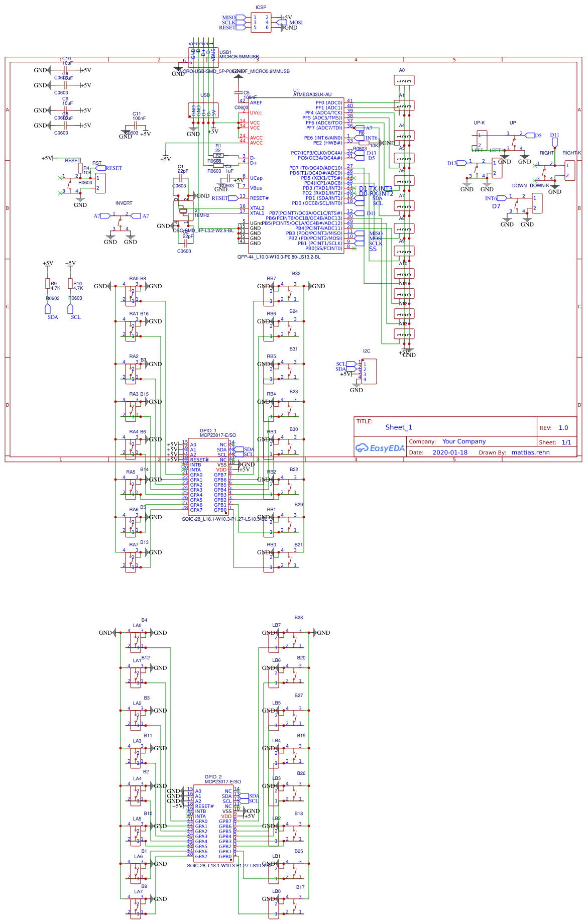 Joystick Arduino Micro - OSHWLab