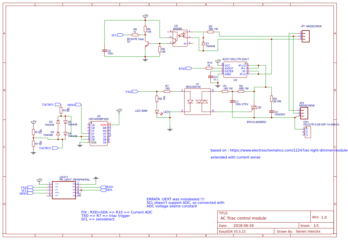 TRIACMODULE EasyEDA open source hardware lab