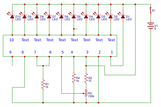 LM3914N-1 geïntegreerd circuit, 5 stuks