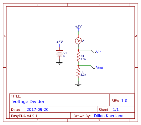 Voltage Divider Project - EasyEDA open source hardware lab