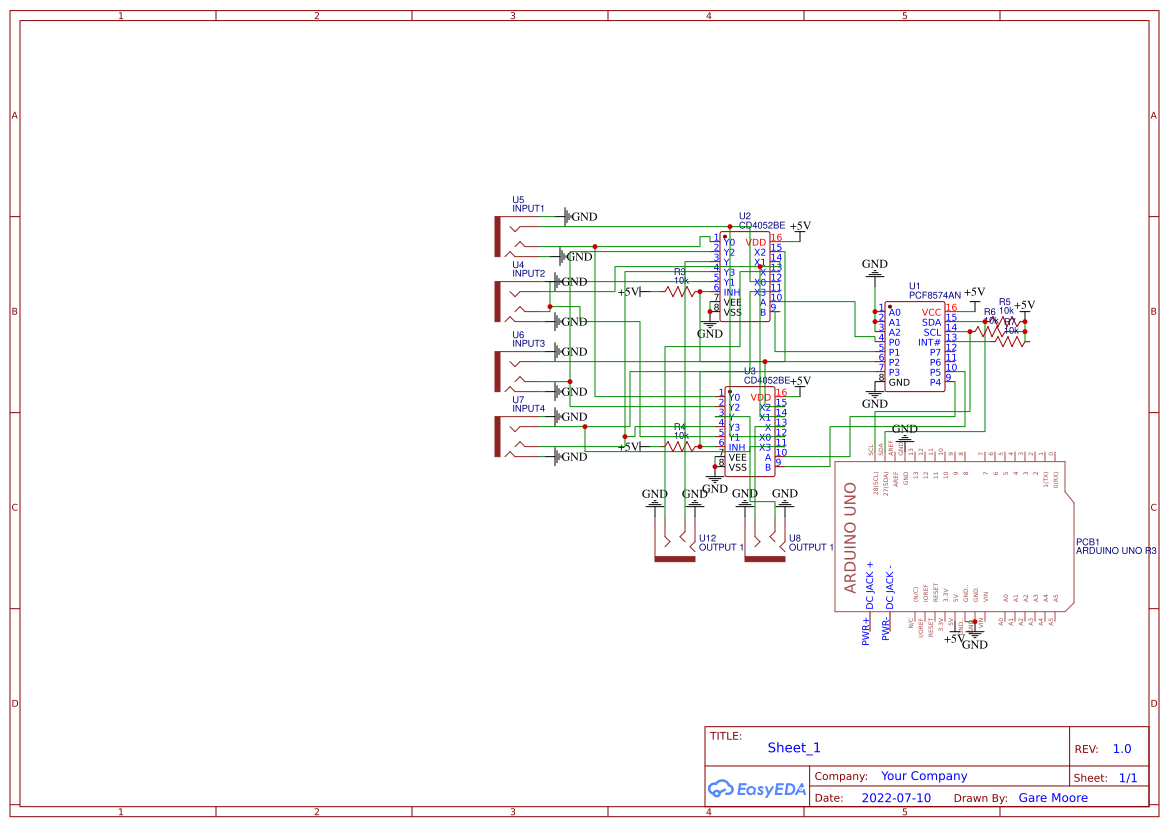 4 Input 2 Output I2C Audio Switch - OSHWLab