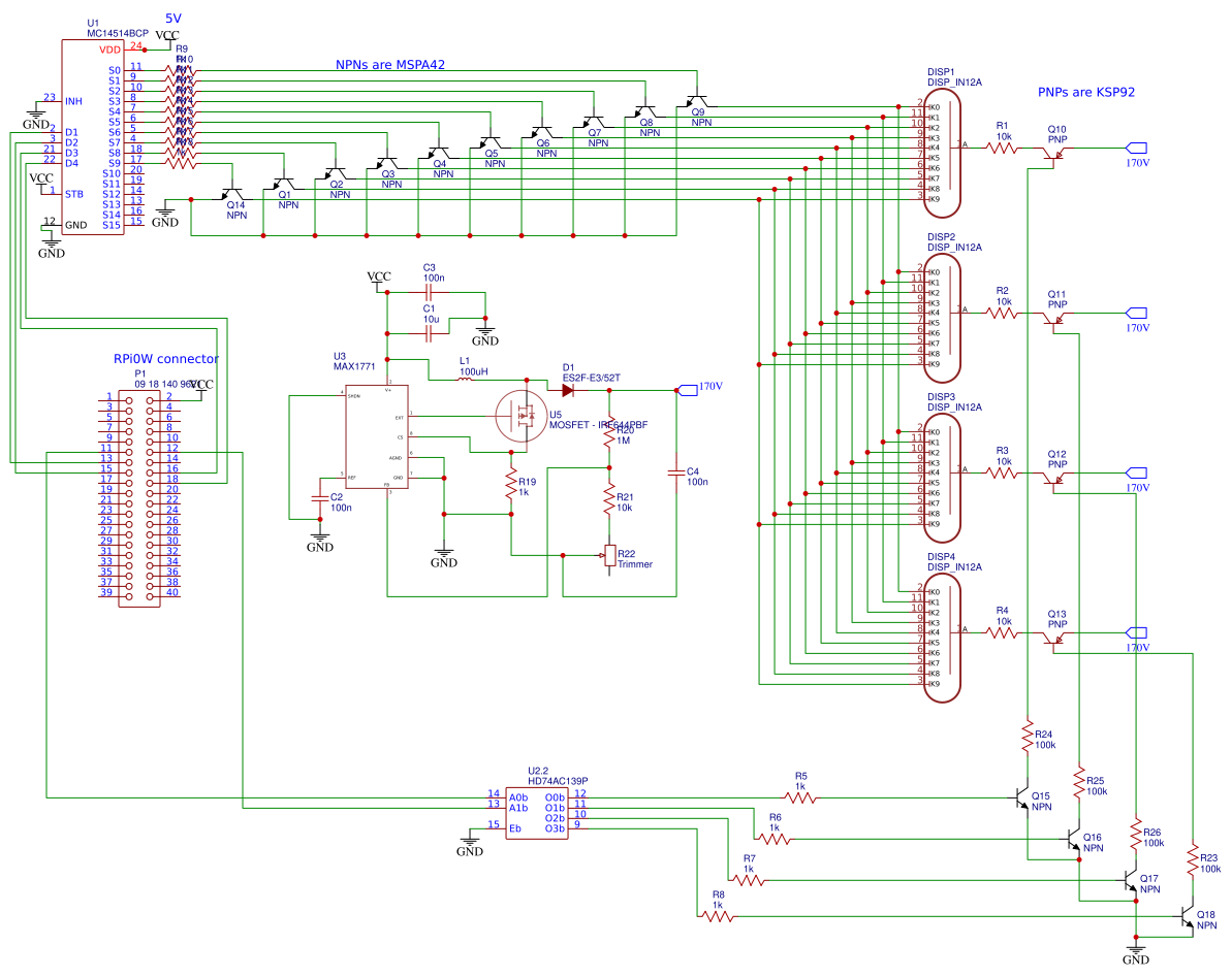 Nixie clock driver - EasyEDA open source hardware lab