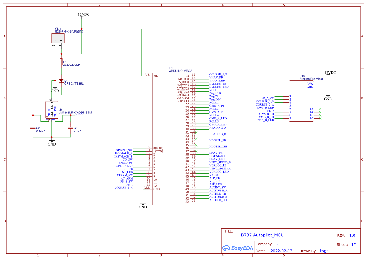 B737_Autopilot SMD_OneMCU EasyEDA open source hardware lab