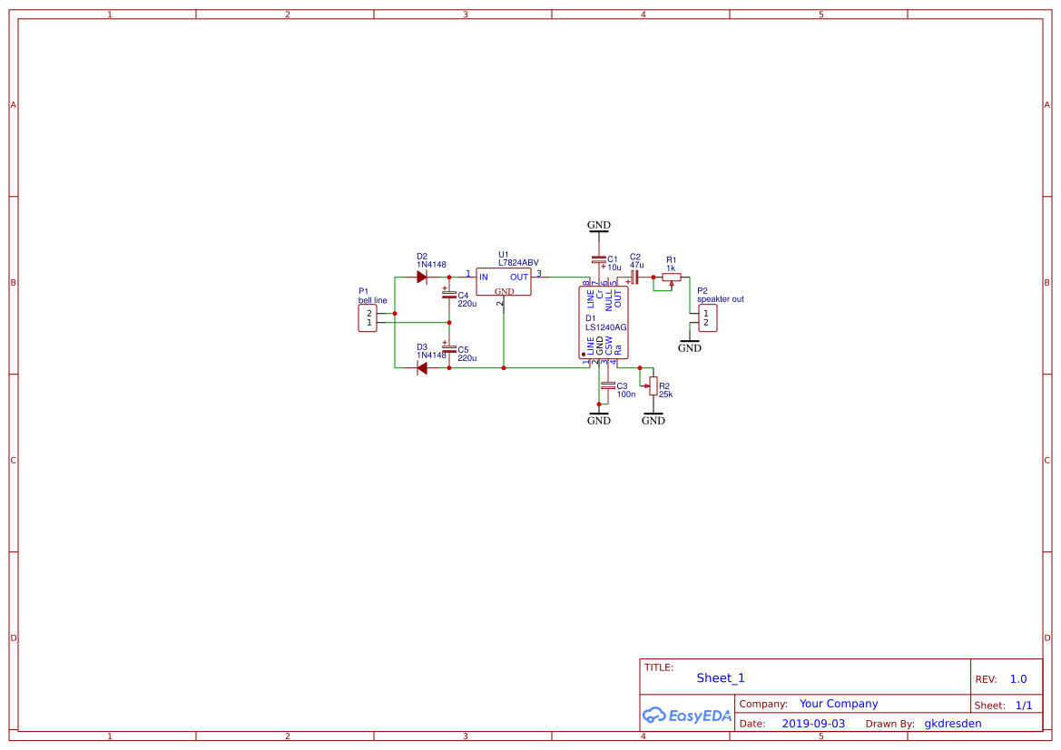 door chime EasyEDA open source hardware lab