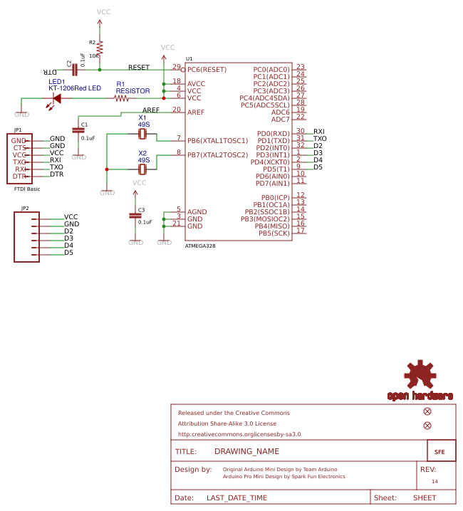 Arduino pro mini - OSHWLab