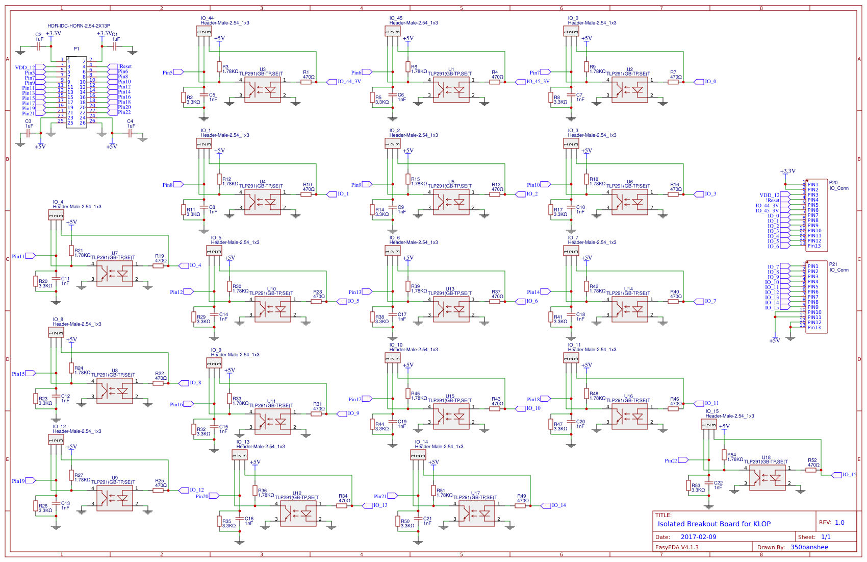 KFLOP Isolated BreakoutBoard - EasyEDA open source hardware lab
