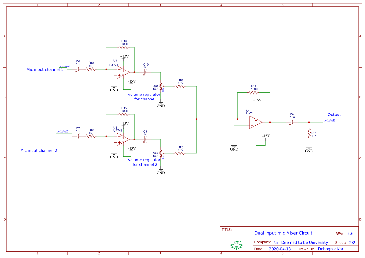 Mic Mixer circuit - EasyEDA open source hardware lab