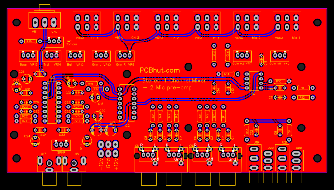4 channel mixer - EasyEDA open source hardware lab