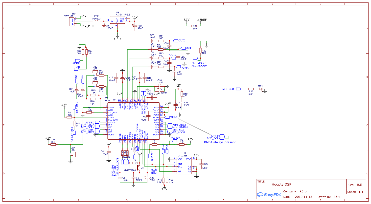 HooptyDSP 0.7c - EasyEDA open source hardware lab