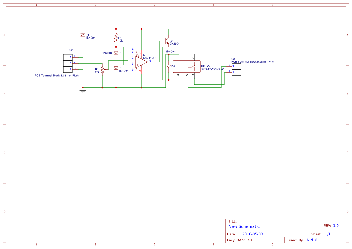 Voltage Triggered Relay (Nid18) EasyEDA open source hardware lab
