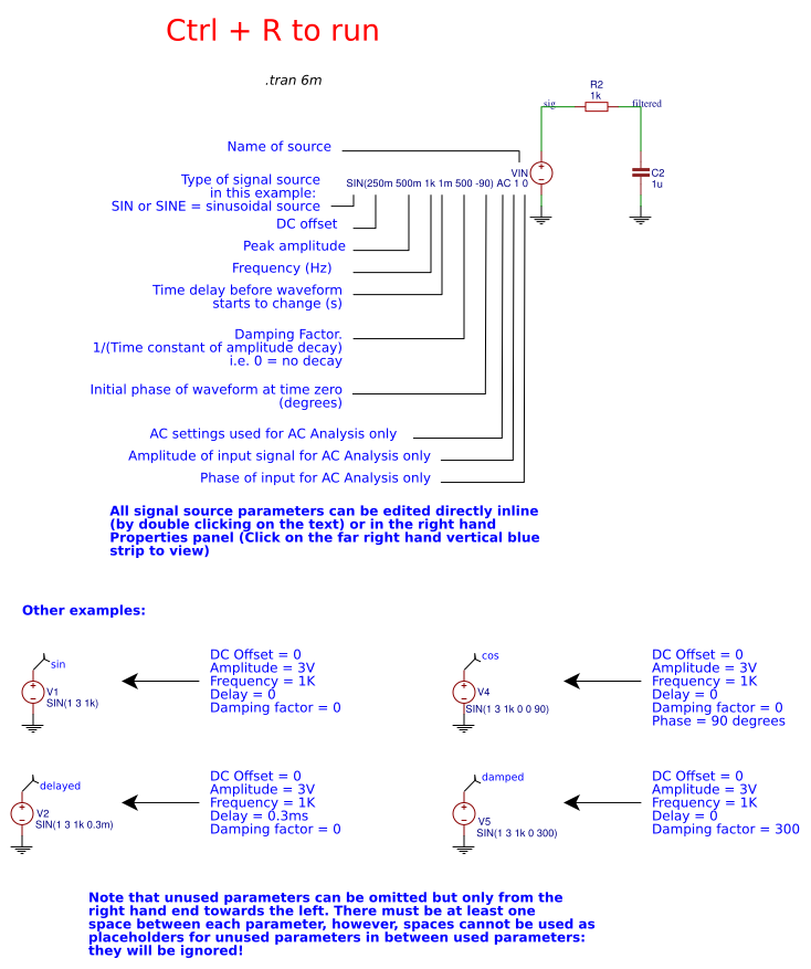 Spice Sinusoidal Source more examples OSHWLab