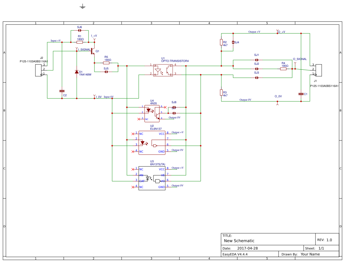 General Purpose OptoIsolator EasyEDA open source hardware lab