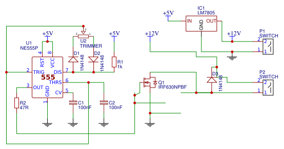 555 PWM module w/ 78XX reg & MOSFET - EasyEDA open source hardware lab