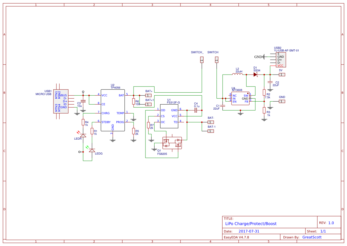 power bank controller curcuit EasyEDA open source hardware lab