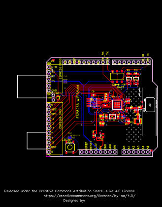 WiFi Shield - ESP8266 (Open hardware) - OSHWLab