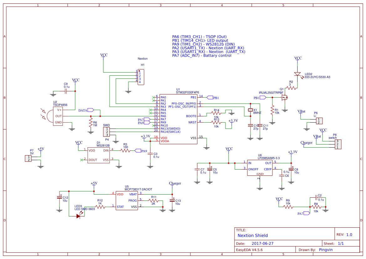 NextionShieldPoweredFromLi - EasyEDA open source hardware lab