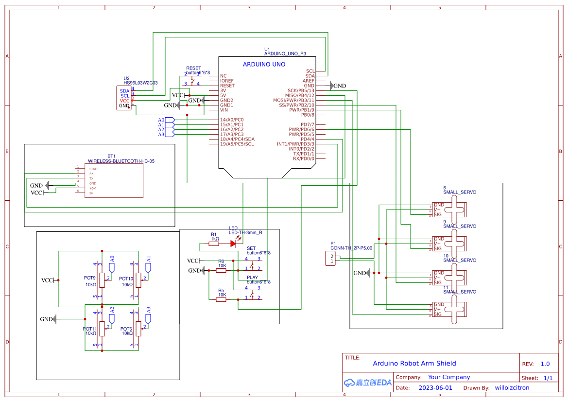 4 DOF UNO Shield Arduino for MeArm - OSHWLab