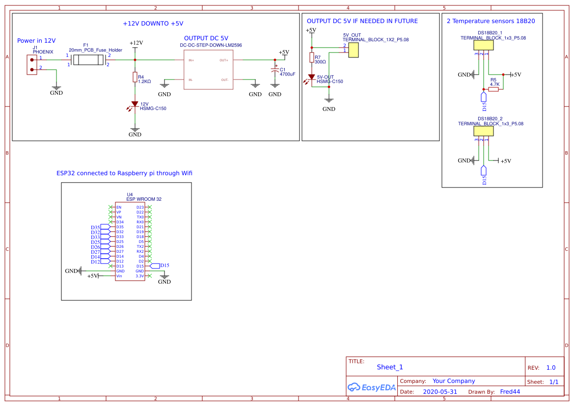 ESP32 control LED12V and monitor temperatures (more I/O) - OSHWLab